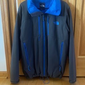 The North Face Men's Black Jacket with Blue Accents
